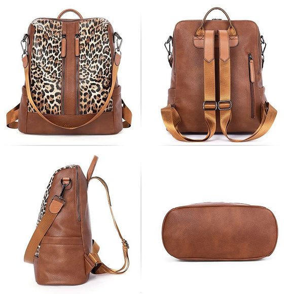 Backpack Purse Fashion Leather Backpack Convertible Large Travel -_-